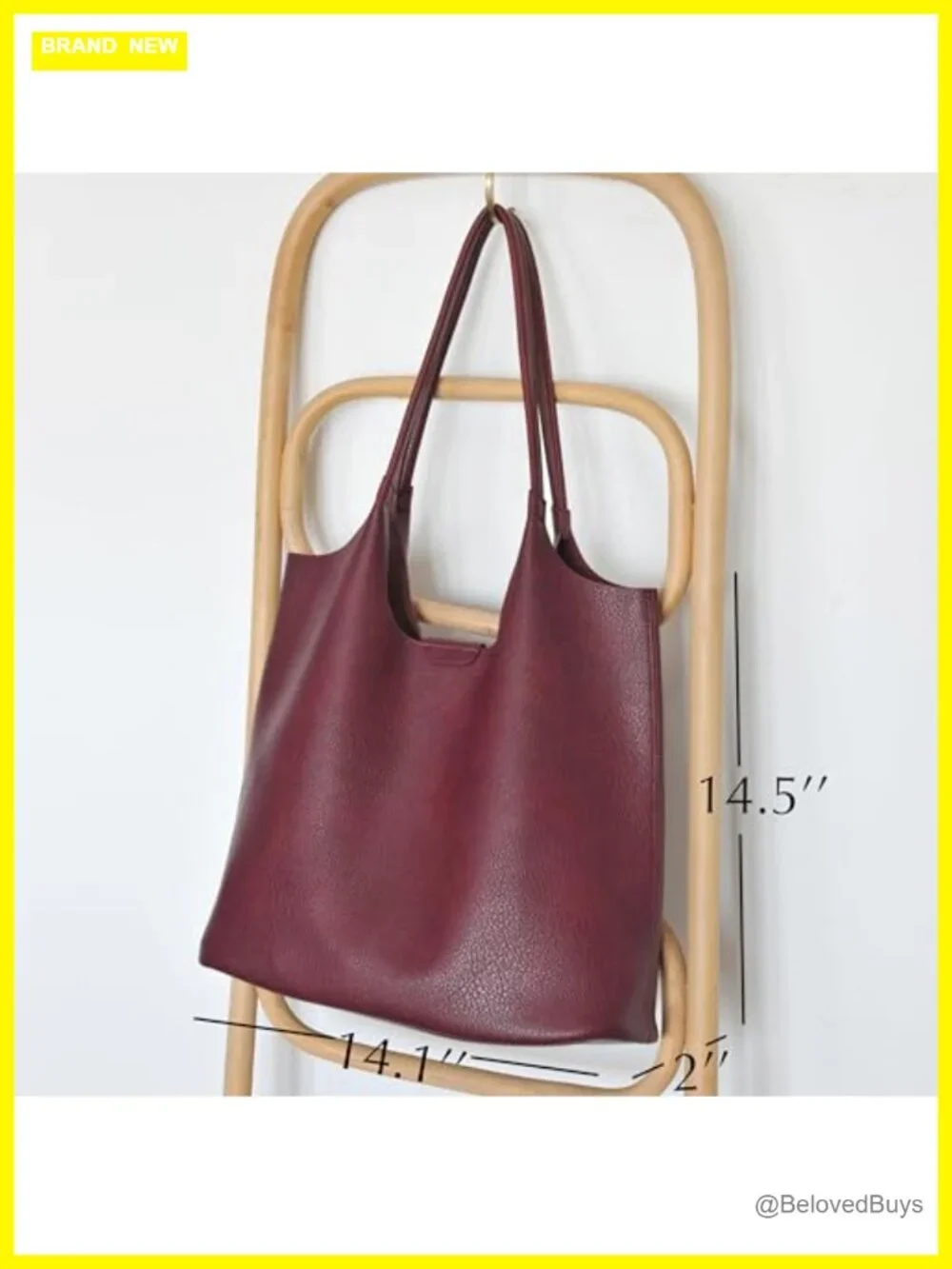 Soft Vegan Leather Tote Bag Hobo Handbag Purse for Travel